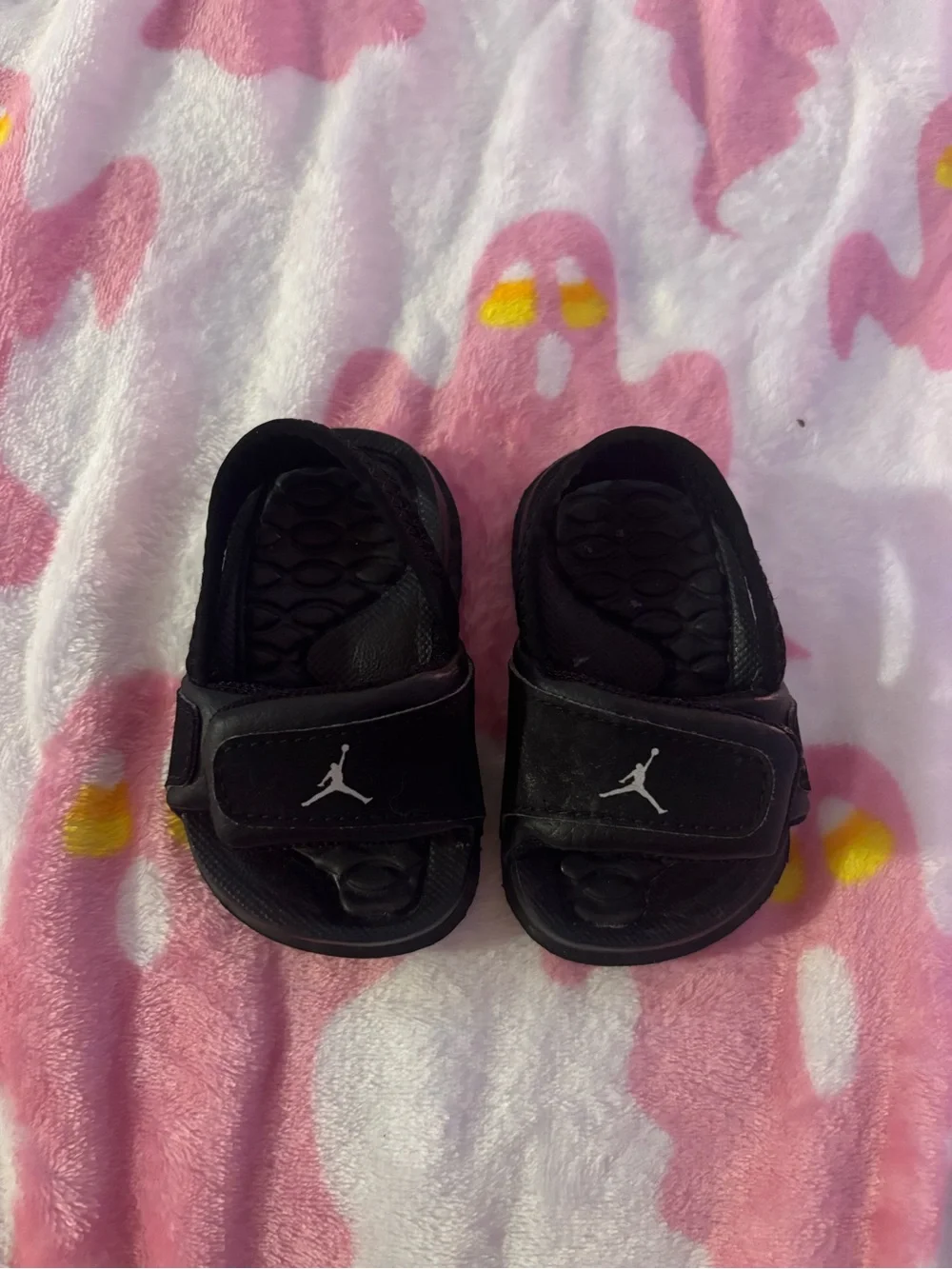 Jordan Black Kids' Slide Sandals with White Jumpman